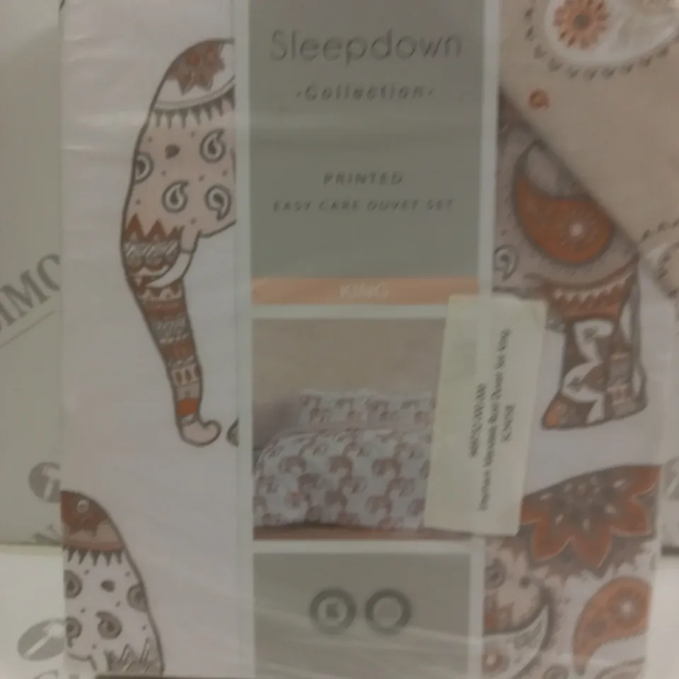 SLEEPDOWN ELEPHANT MANDALA RUST DUVET SET - KING