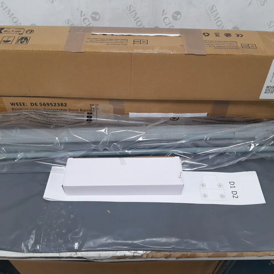 2X GREY RETRACTABLE DOOR BARRIER ROLL 