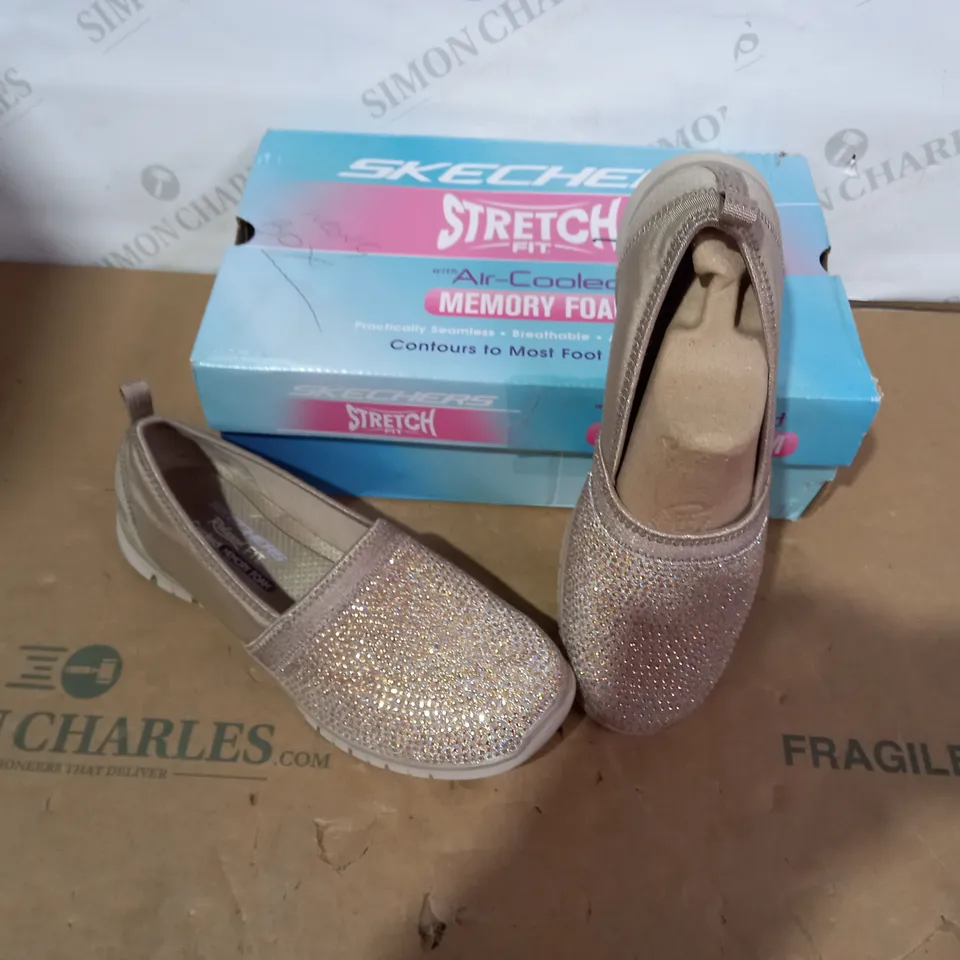 BOXED PAIR OF SKECHERS - SIZE 5