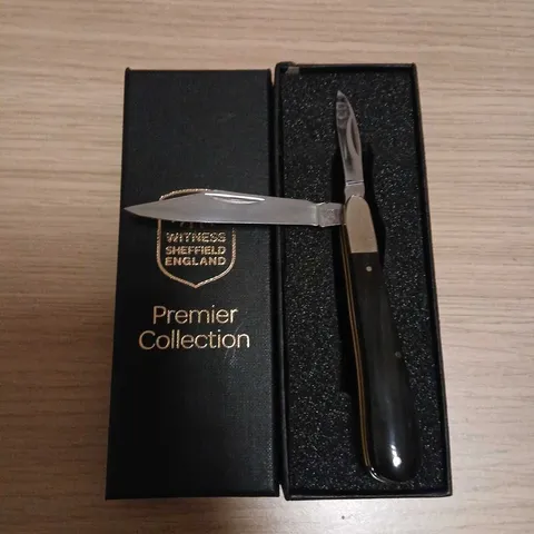 WITNESS SHEFFIELD ENGLAND PREMIER COLLECTION FOLDING KNIFE, SHEFFIELD ENGLAND – PRESENTATION BOX