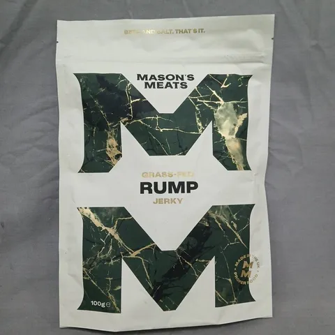 APPROXIMATELY 4 PACKS OF MASON'S MEAT GRASS-FED RUMP JERKY (100G)