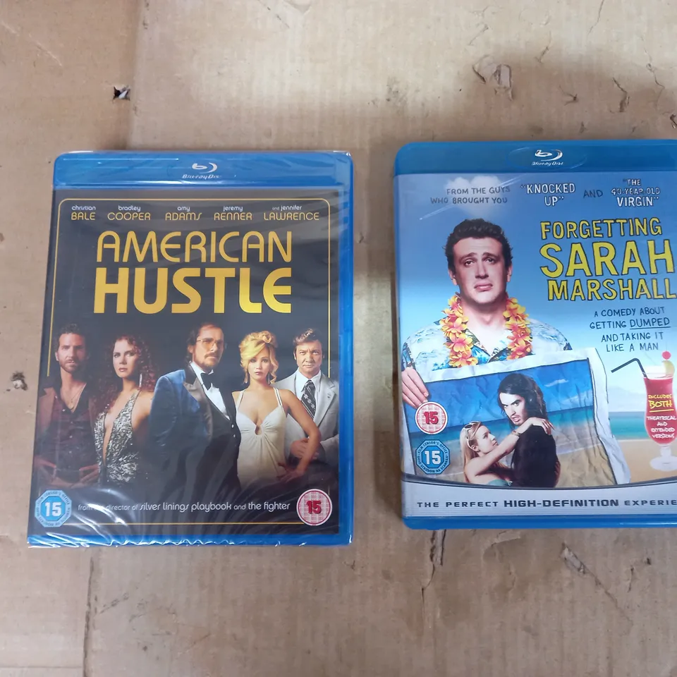LOT OF APPROX 40 BLU-RAY FILMS TO INCLUDE 20 'AMERICAN HUSTLE' AND 20 'FORGETTING SARAH MARSHALL'