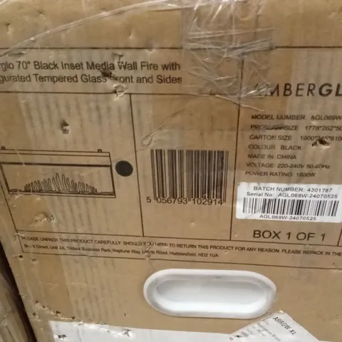 PALLET CONTAINING 3 MEDIA WALL FIREPLACES 