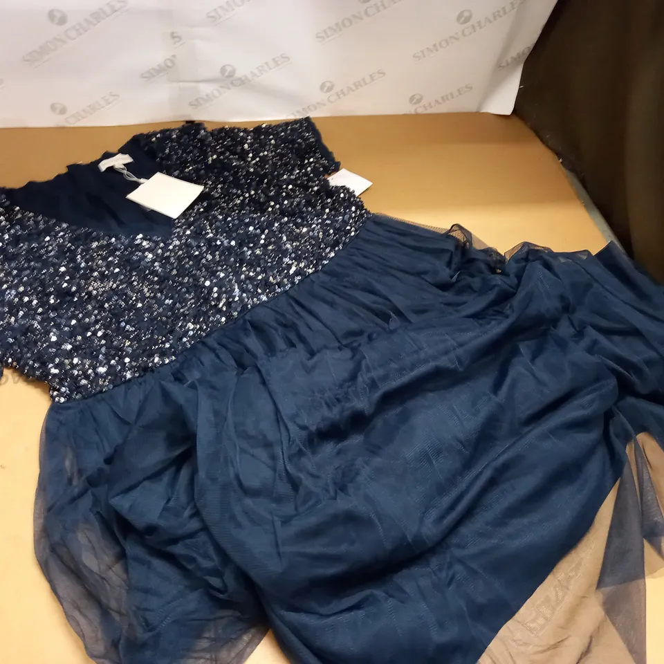 MAYA DELUXE NAVY SEQUIN DRESS - UK 20