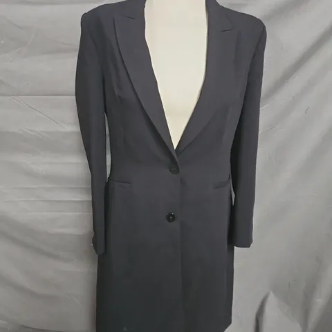 ZARA TAILORED LONGLINE BLAZER JACKET IN BLACK SIZE M