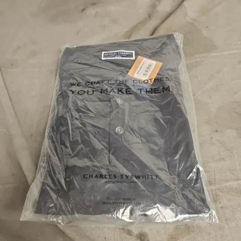 CHARLES TYRWHITT SHORT SLEEVE COTTON PIQUE POLO IN BLACK SIZE XXL