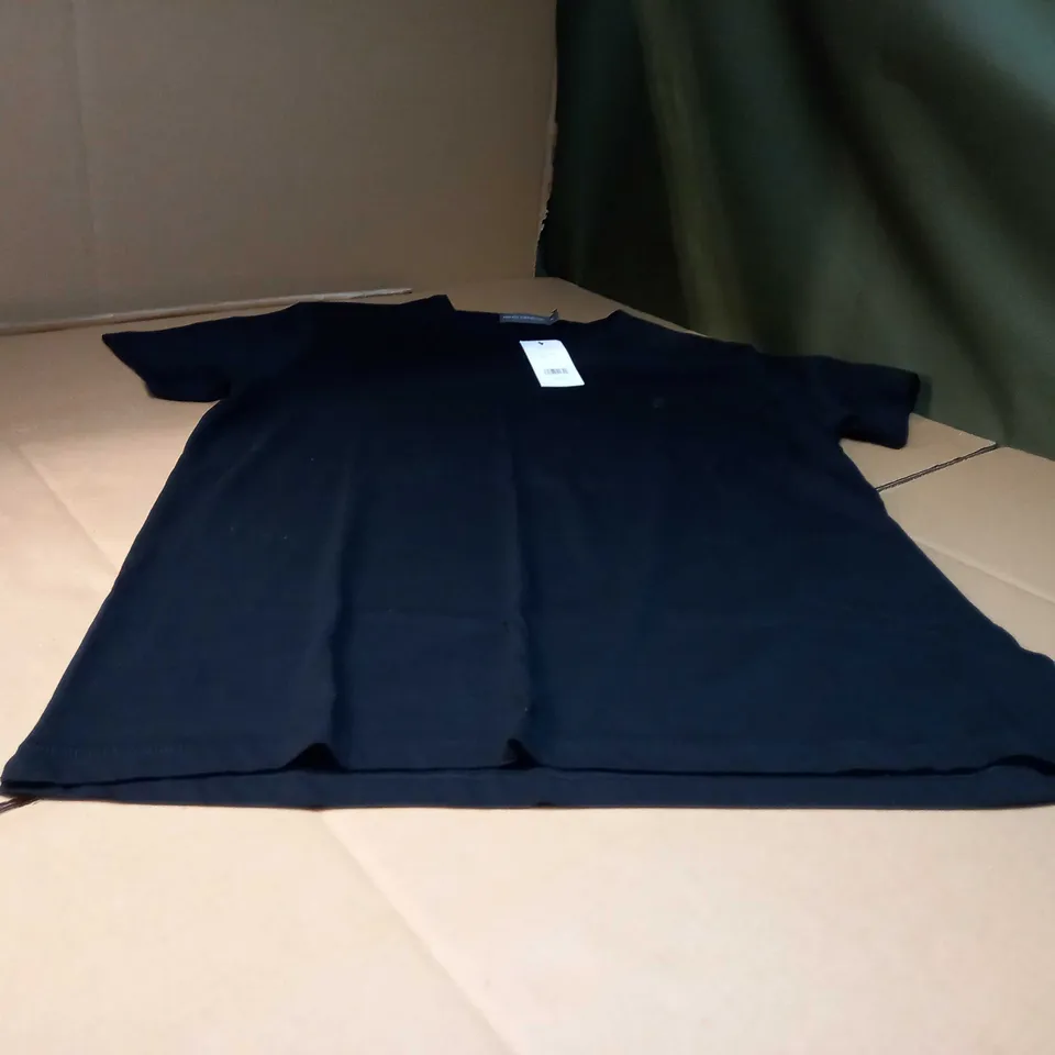 FRENCH CONNECTION BLACK/LOGO TEE - XL
