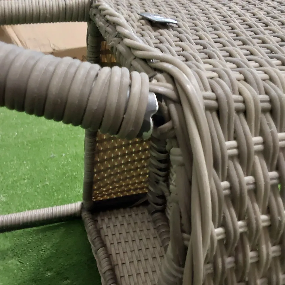 SET OF 4 GREY RATTAN PATIO CHAIRS 