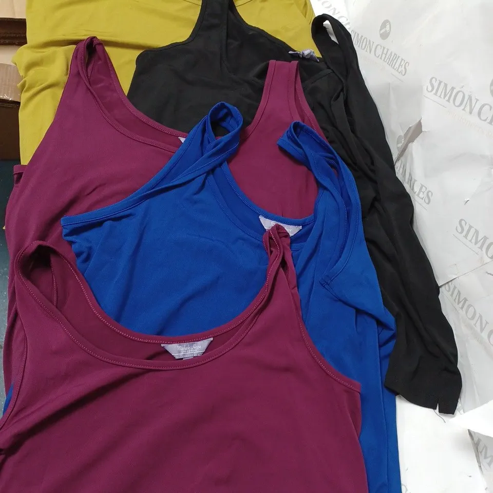 APPROXIMATELY 10 CLOTHING INCLUDING: SLEEVELESS BLOUSES, VELVET SHIRTS BY MICHELE HOPE (ALL OF DIFFERENT SIZES)