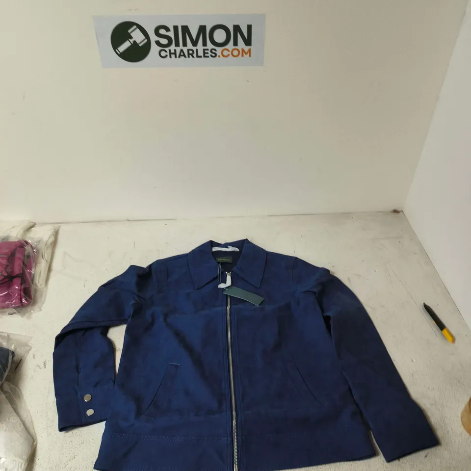 RUTH LANGSFORD NAVY BLUE ZIP-FRONT JACKET – UK 8 (US 4)