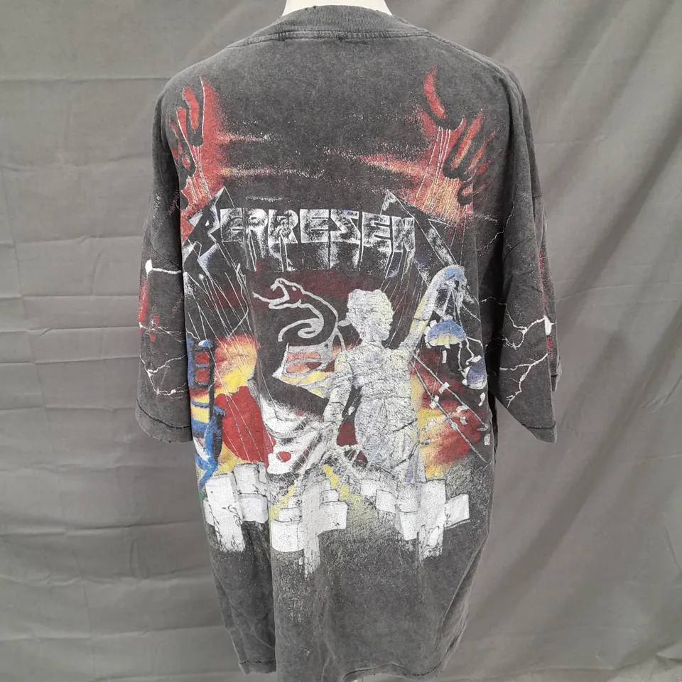 REPRESENT METALLICA MASTER OF PUPPETS TSHIRT IN VINTAGE GREY SIZE L