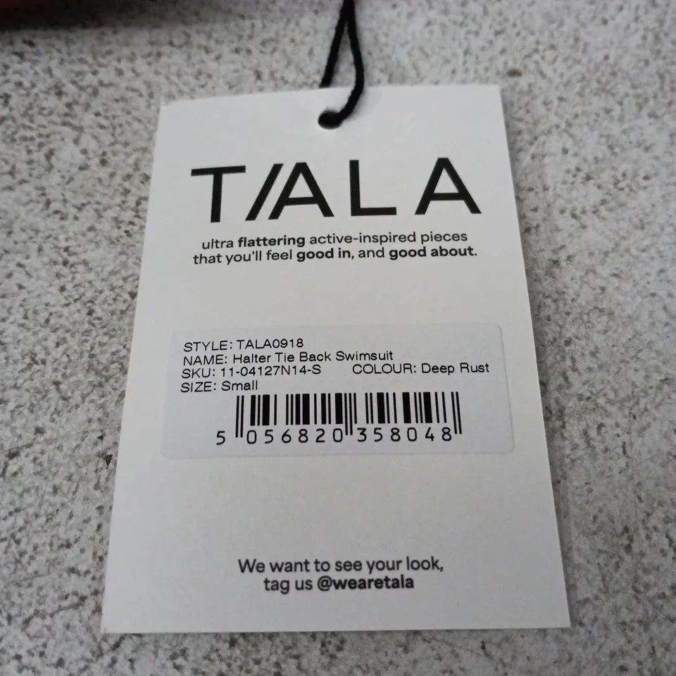 T/ALA HALTER TIE BACK SWIMSUIT – DEEP RUST, SIZE SMALL