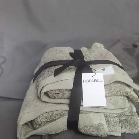 RISE & FALL TURKISH HAND TOWELS (PACK OF 2) SAGE, 50 X 100 CM