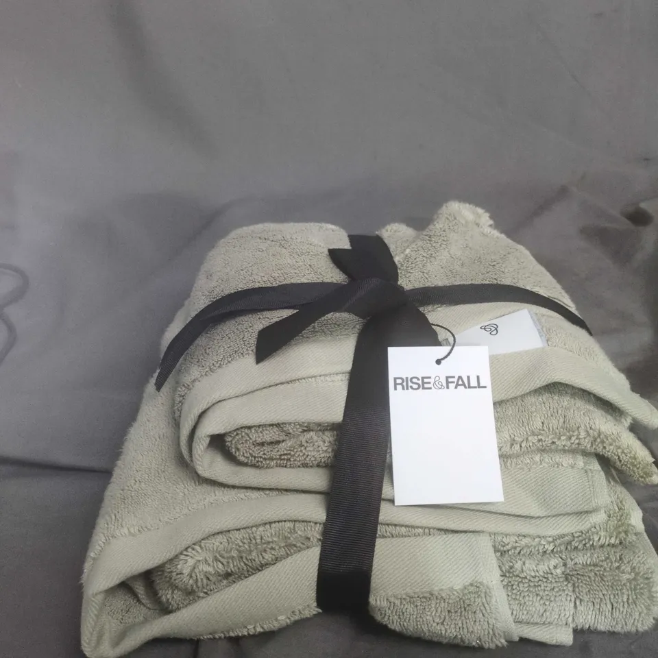 RISE & FALL TURKISH HAND TOWELS (PACK OF 2) SAGE, 50 X 100 CM