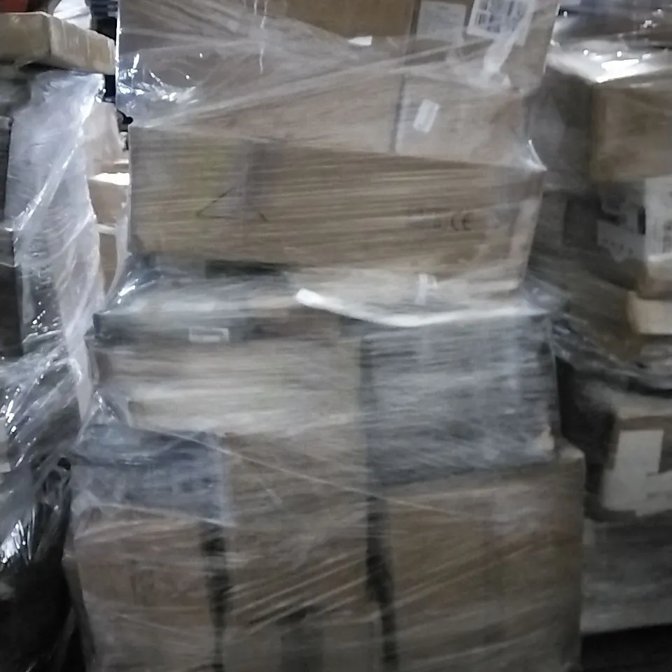 PALLET OF HOUSEHOLD ITEMS TO INCLUDE CUSHION,  SHOE BOX, TABLE AND OTHER ASSORTED ITEMS...