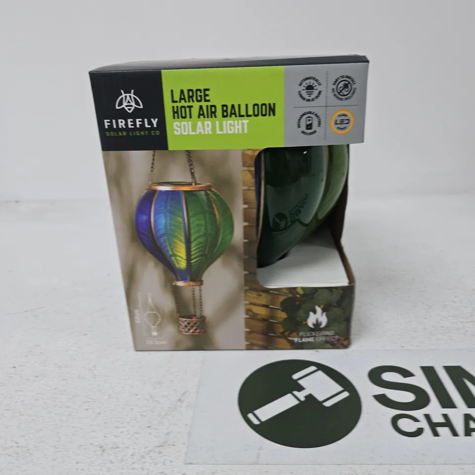 FIREFLY LARGE HOT AIR BALLOON SOLAR LIGHT – GARDEN OUTDOOR LIGHTING (BOXED)