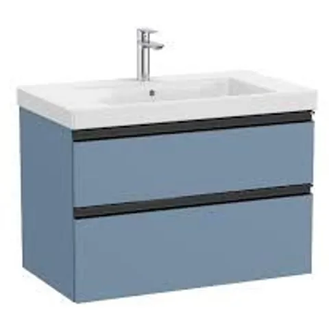 BRAND NEW BOXED THE GAP 800MM VANITY UNIT 2 DRAWERS - MATT BLUE