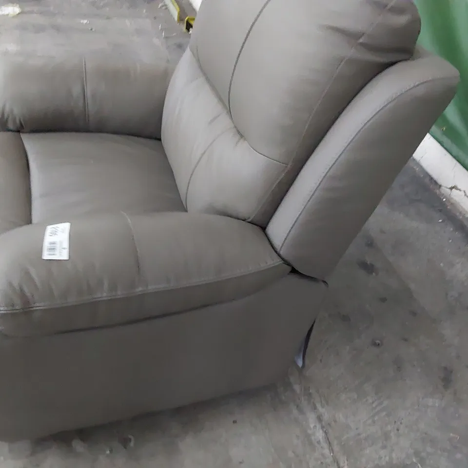 DESIGNER EASY CHAIR GREY LEATHER 