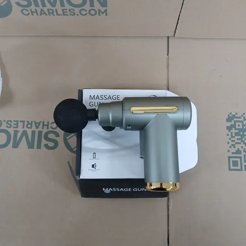 YSN Massage Gun – Handheld Muscle Massager, Grey with Gold Accents