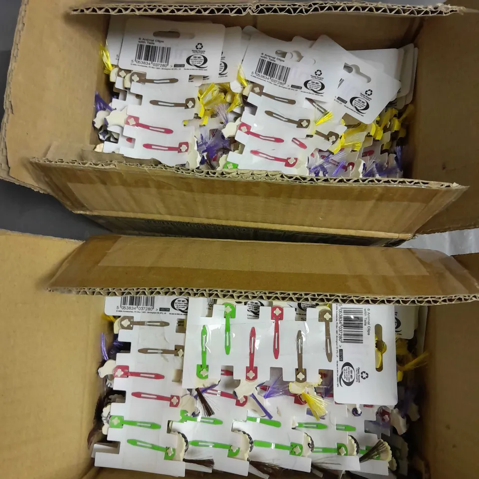 MILLIE ACCESSORIES X2 BOXES (APPROX 36 IN EACH) 6PK ANIMAL HAIR CLIPS WITH TAILS
