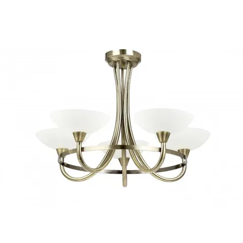 BOXED 5 LIGHT CEILING FITTING ANTIQUE BRASS