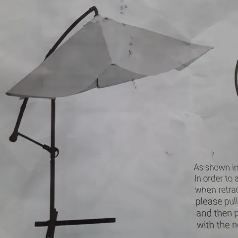 BOXED 3M CANTILEVER GARDEN PARASOL - GREY