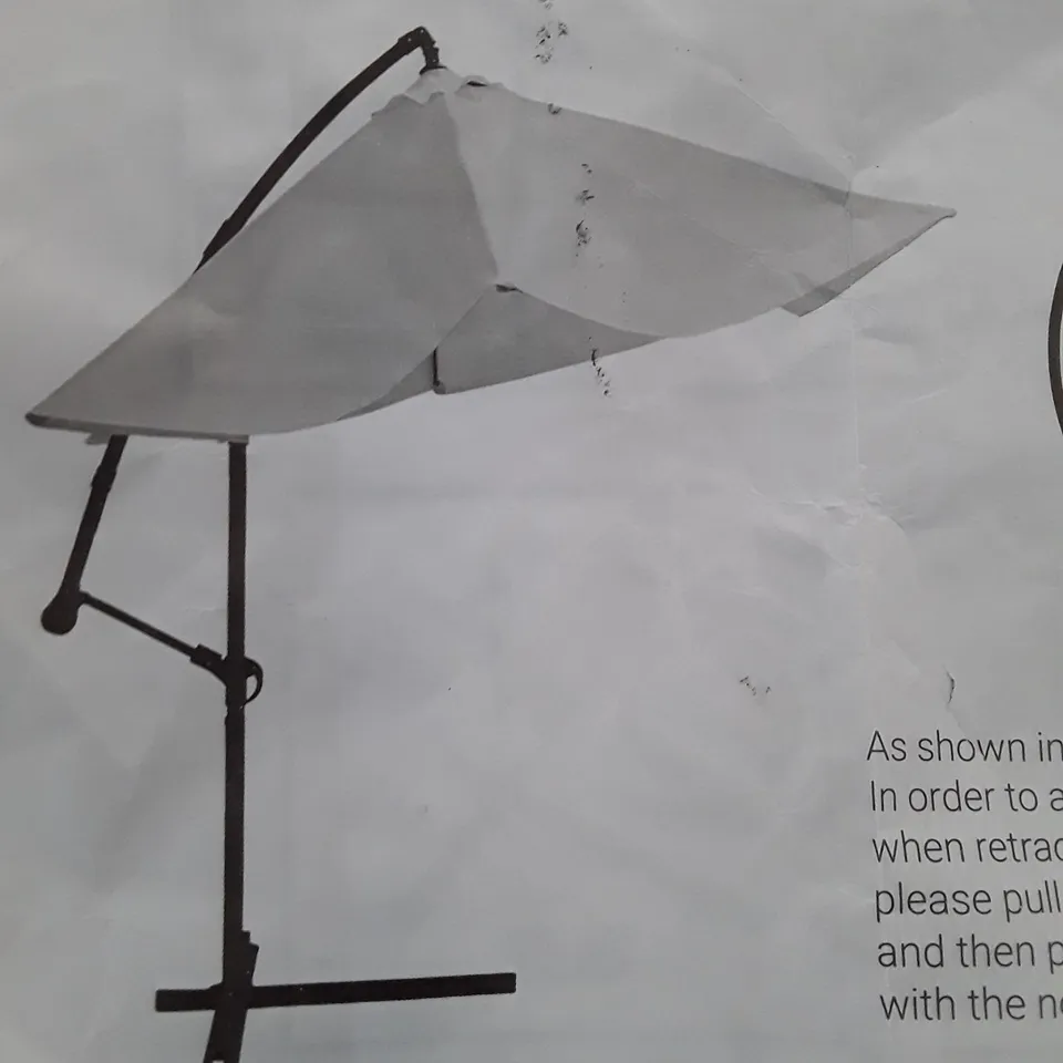 BOXED 3M CANTILEVER GARDEN PARASOL - GREY 