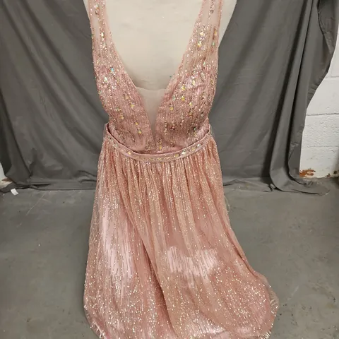 F&P EMBELLISHED PROM DRESS IN MAUVE SIZE XL