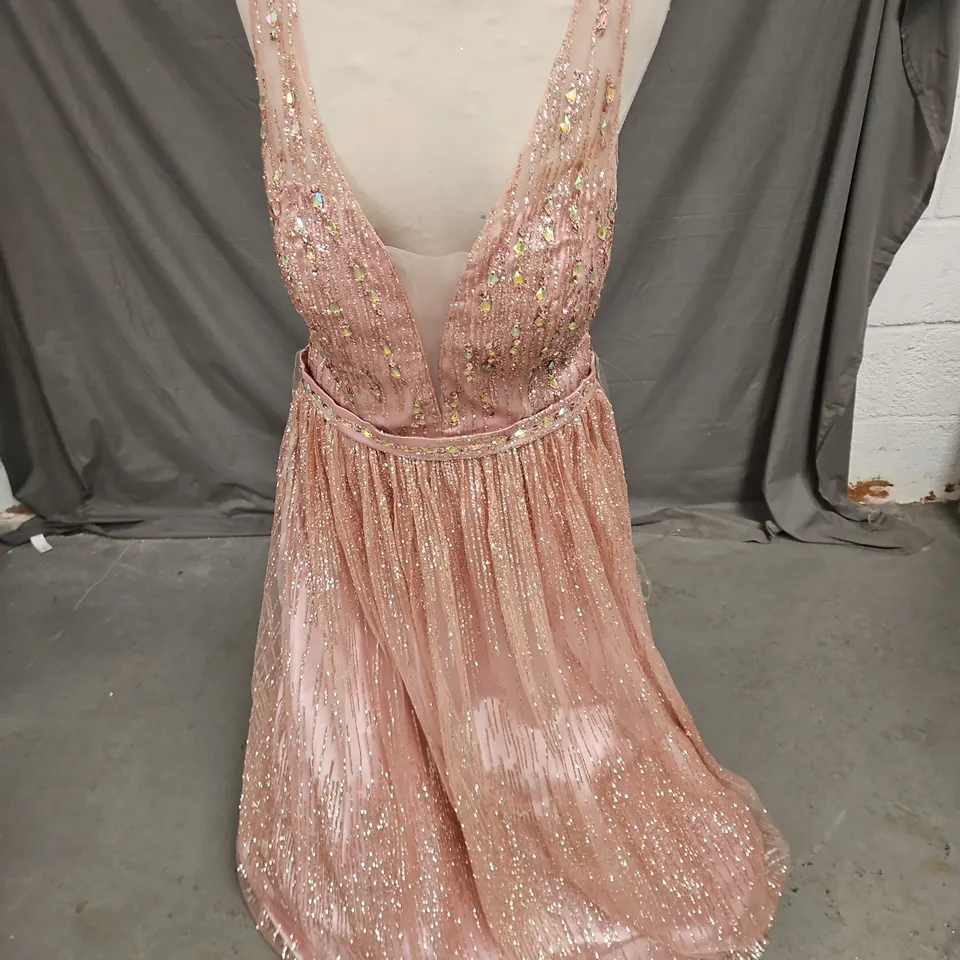 F&P EMBELLISHED PROM DRESS IN MAUVE SIZE XL