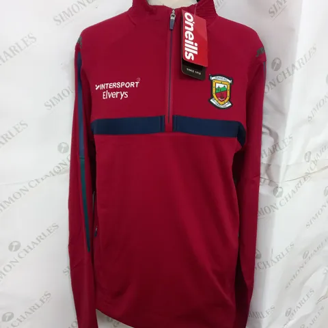 O'NEILLS PEAK 184 BRUSH HZ TOP POCKETS 1/4 ZIP IN RED SIZE S