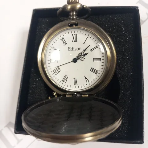 MENS EDISON POCKET WATCH WITH CHAIN – BRAND NEW IN BOX