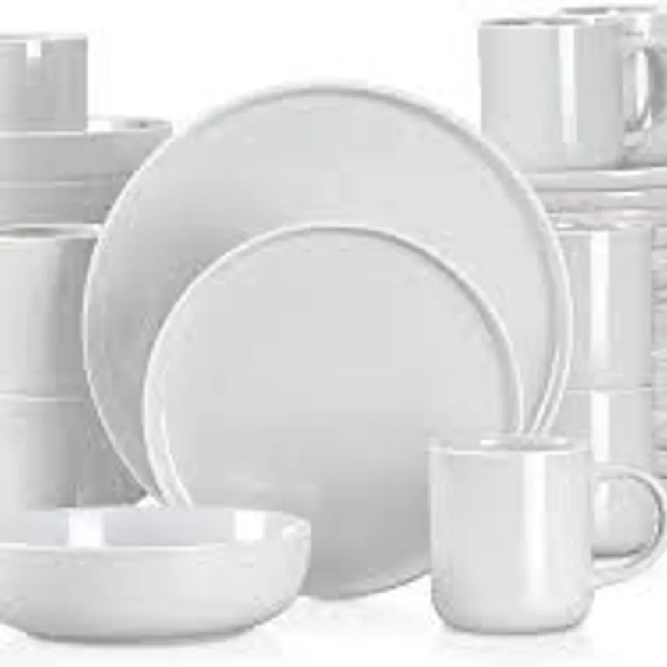 BOXED 32 PIECE STONEWARE DINNERWARE SET - SERVICE OR 8 (2 BOXES)