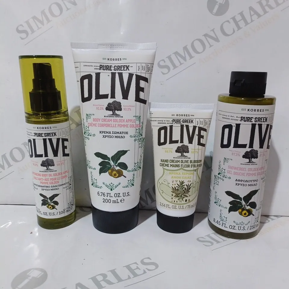 KORRES 4 PIECE PURE GREEK OLIVE COMPLETE BODYCARE COLLECTION