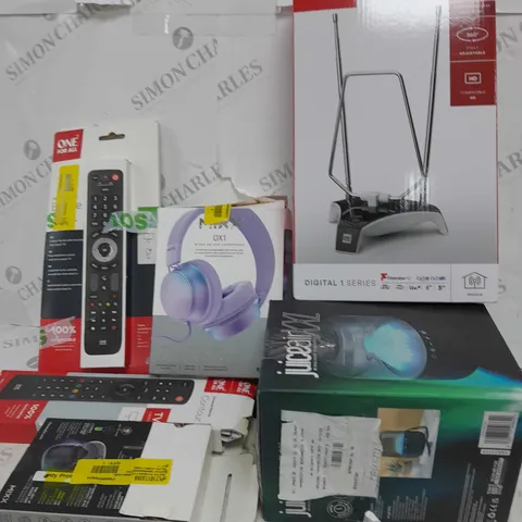 BOX OF APPROXIMATELY 20 ASSORTED ITEMS TO INCLUDE JUICEAIR, AERIAL, TV REMOTE ETC