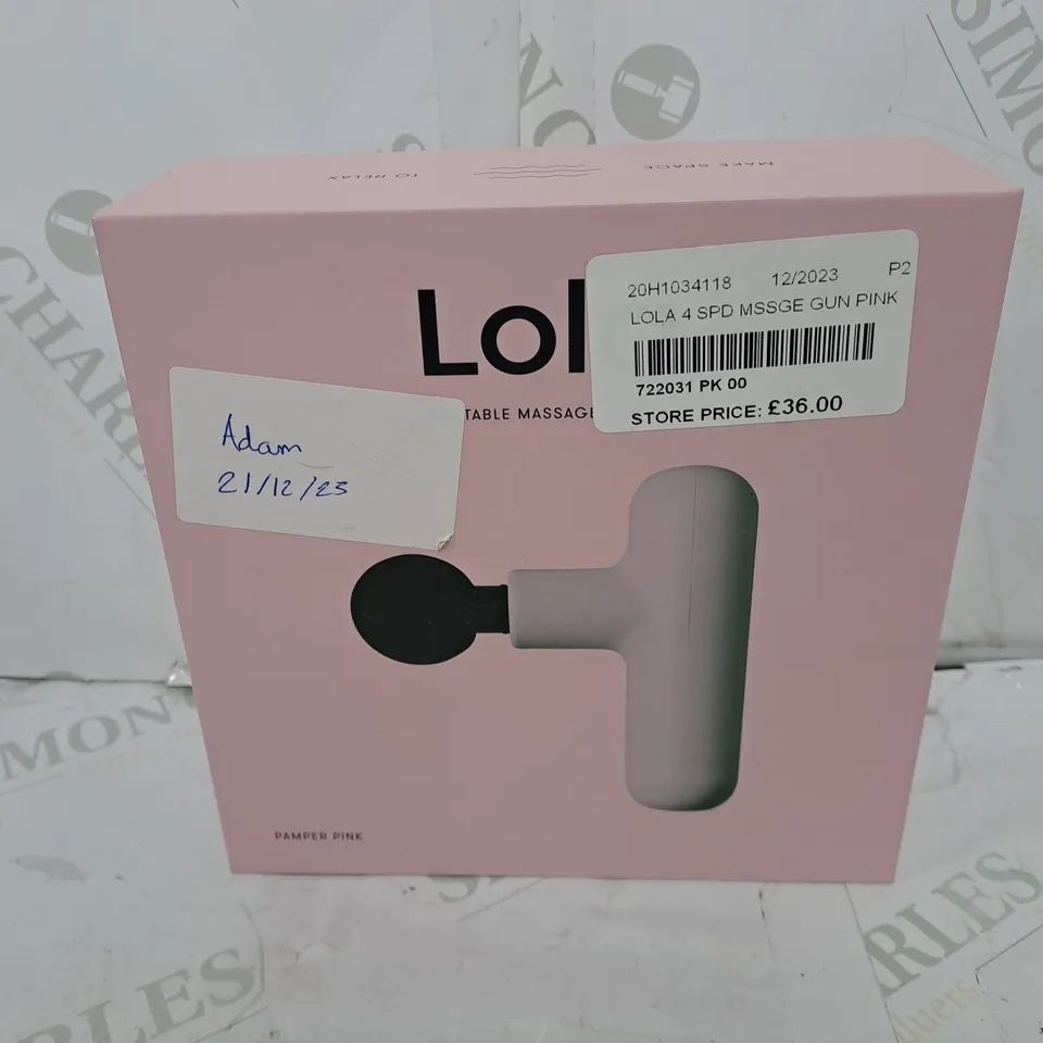 BOXED LOLA 4 SPEED HAND HELD MASSAGE GUN