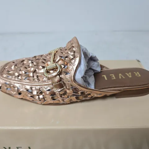BOXED RAVEL ANSTON LEATHER SANDALS, ROSE GOLD - SIZE 5