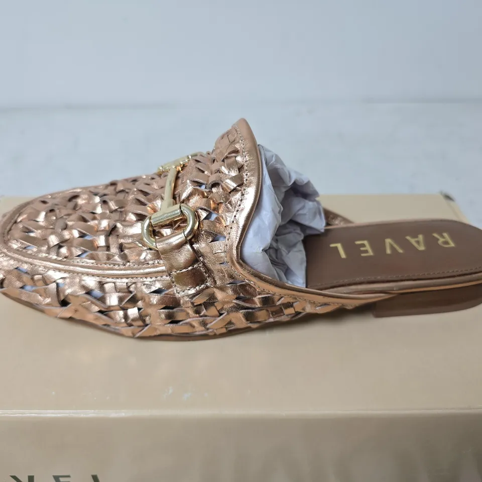 BOXED RAVEL ANSTON LEATHER SANDALS, ROSE GOLD - SIZE 5