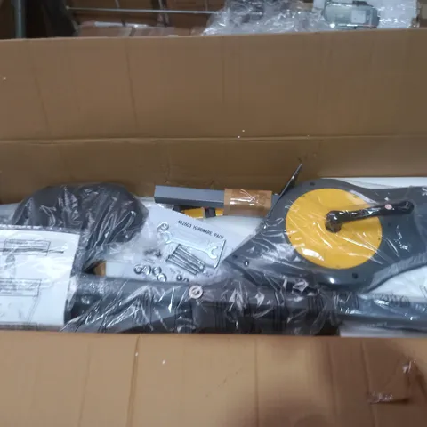 BOXED DAVINA FITNESS FOLDING MAGNETIC EXERCISE BIKE, YELLOW [COLLECTION ONLY]
