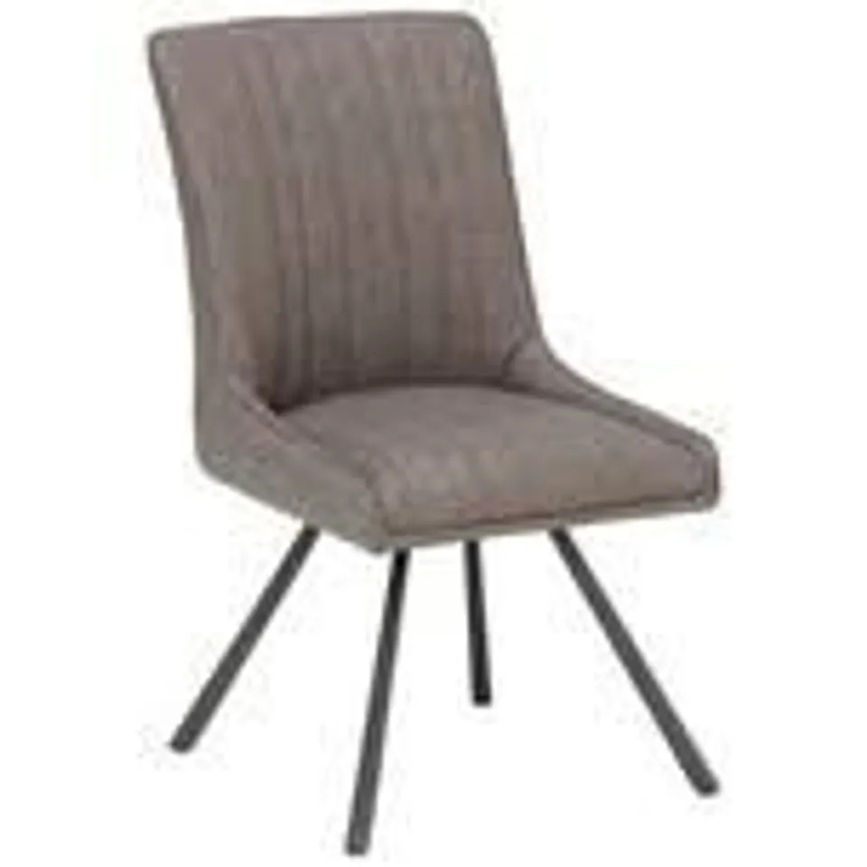 BOXED GRADE 1 TRIPLO DINING SET OF TABLE & 4 UPHOLSTERED CHAIRS BLACK/ GREY (3 BOXES)