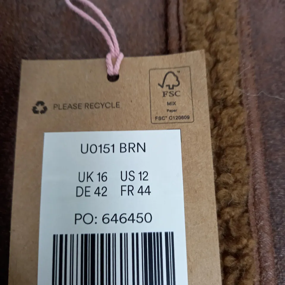 BODEN FOUX FUR VEST COAT - 16 
