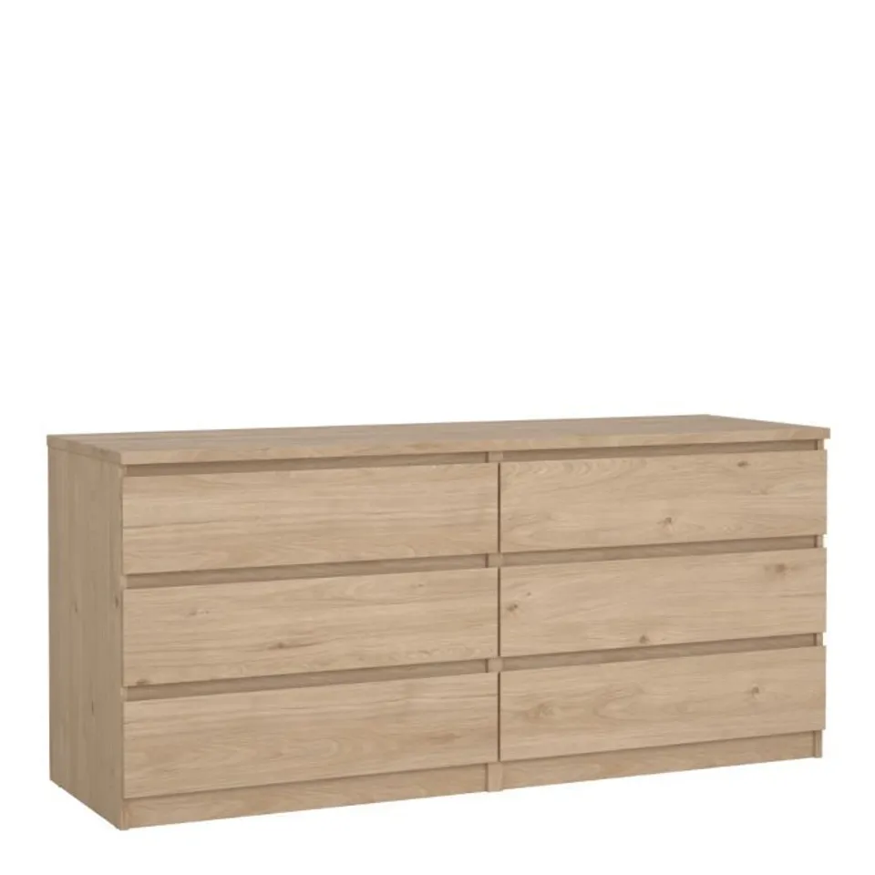 BOXED NAIA WIDE CHEST OF 6 DRAWERS IN JACKSON HICKORY OAK (2 BOXES)