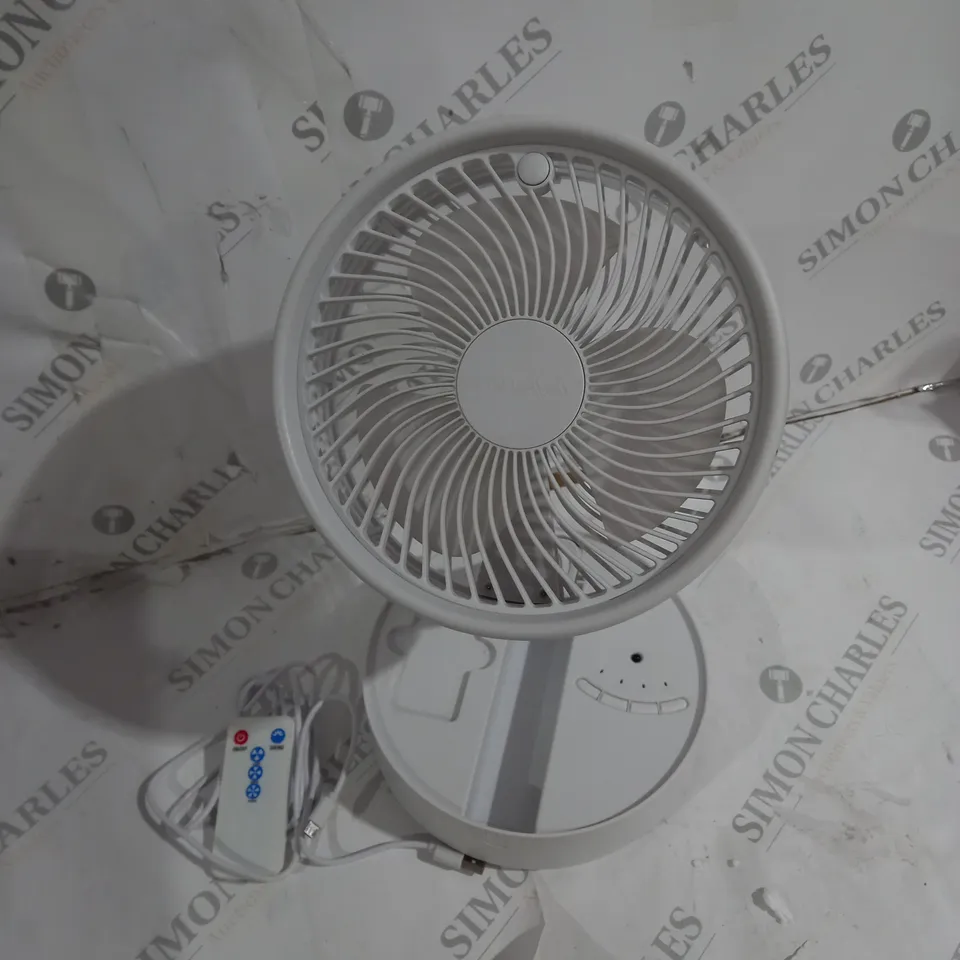 BOXED BELL & HOWELL OSCILLATING FOLDING RECHARGEABLE FAN, WHITE