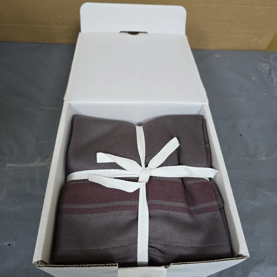 BOXED TINY BREAK PATTERNED KITCHEN TOWELS - GREY - 12 PIECE SET