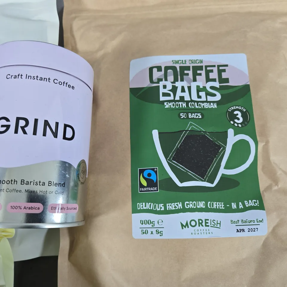 LOT OF 6 ASSORTED COFFEE ITEMS TO INCLUDE PACT AND NESCAFE