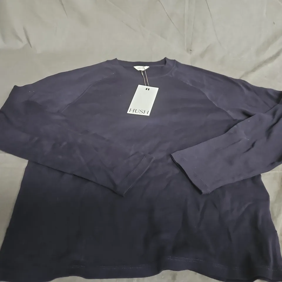 HUSH MATILDA COTTON RAGLAN TOP – NAVY, XS