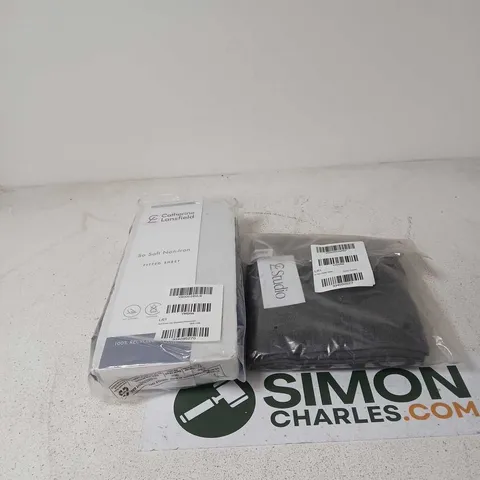 BOX OF APPROXIMATELY 10 ASSORTED HOUSEHOLD ITEMS TO INCLUDE CATHERINE LANSFIELD BEDDING, STUDIO HAND TOWEL ETC