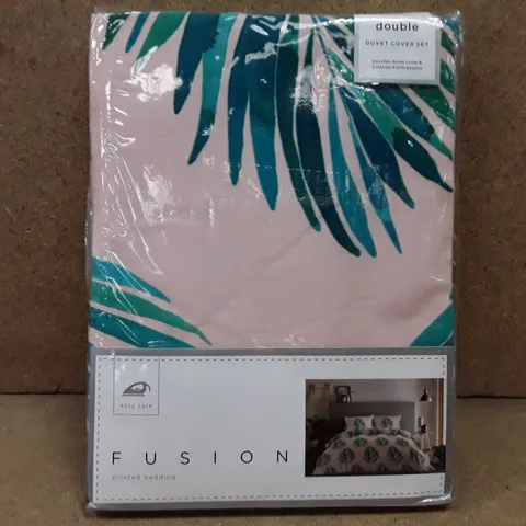 BRAND NEW FUSION PRINTED DOUBLE DUVET SET - GREEN