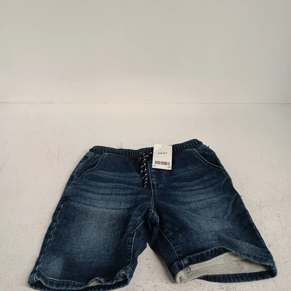 NEXT KIDS DENIM SHORTS UK 8 (AGE 8) – BLUE WASH, DRAWSTRING WAIST