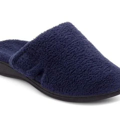VIONIC GEMMA TERRY SLIPPERS NAVY SIZE 6