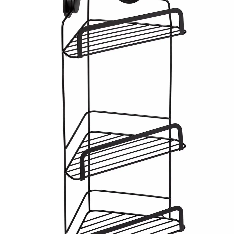 CROYDEX STICK ‘N’ LOCK 3-TIER BATHROOM CORNER BASKET